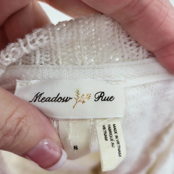 Anthro Meadow Rue Ivory Limay Lightweight Skirted Sweater SZ Small - Picture 9 of 12